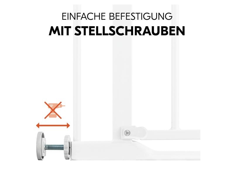 Hauck Türschutzgitter Clear Step Autoclose 2  21 cm Weiss Barrierefreies, automatisch schliessendes Tür- und Treppenschutzgitter-Set