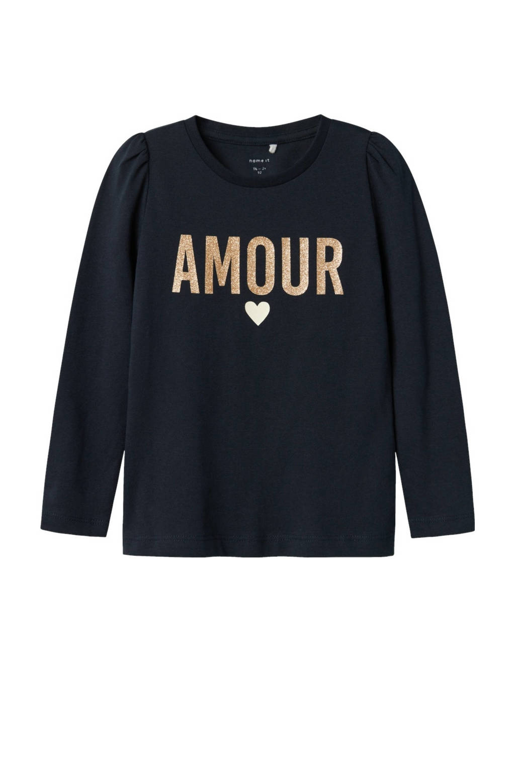 NAME IT longsleeve NMFPRONJAS met tekst donkerblauw