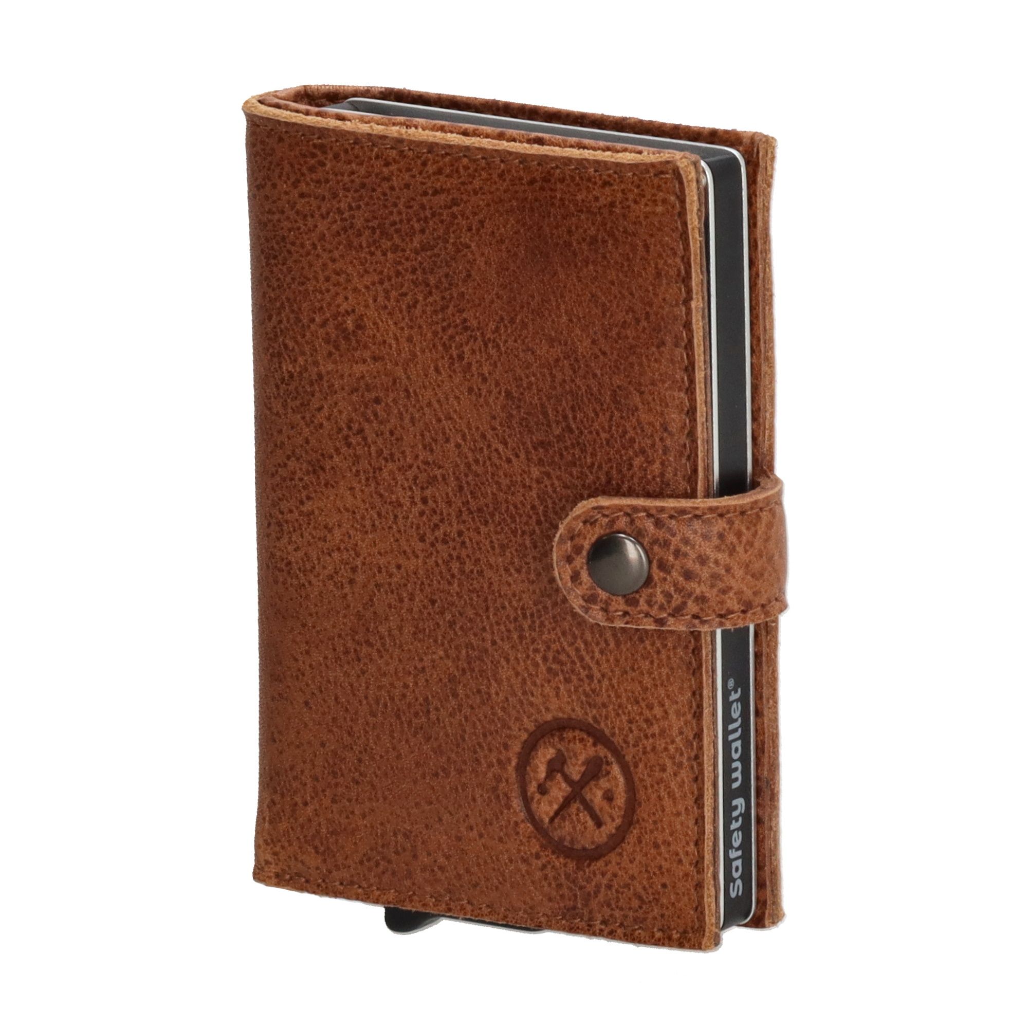 Hide & Stitches Paint Rock Safety Wallet Cognac