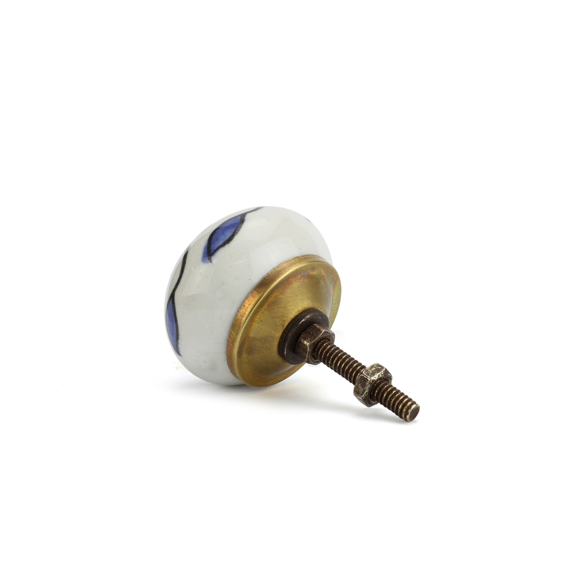 Keramik-Knauf rund, weiß/rosa/blau, Ø 3,8 cm, L 2,5 cm günstig bestellen