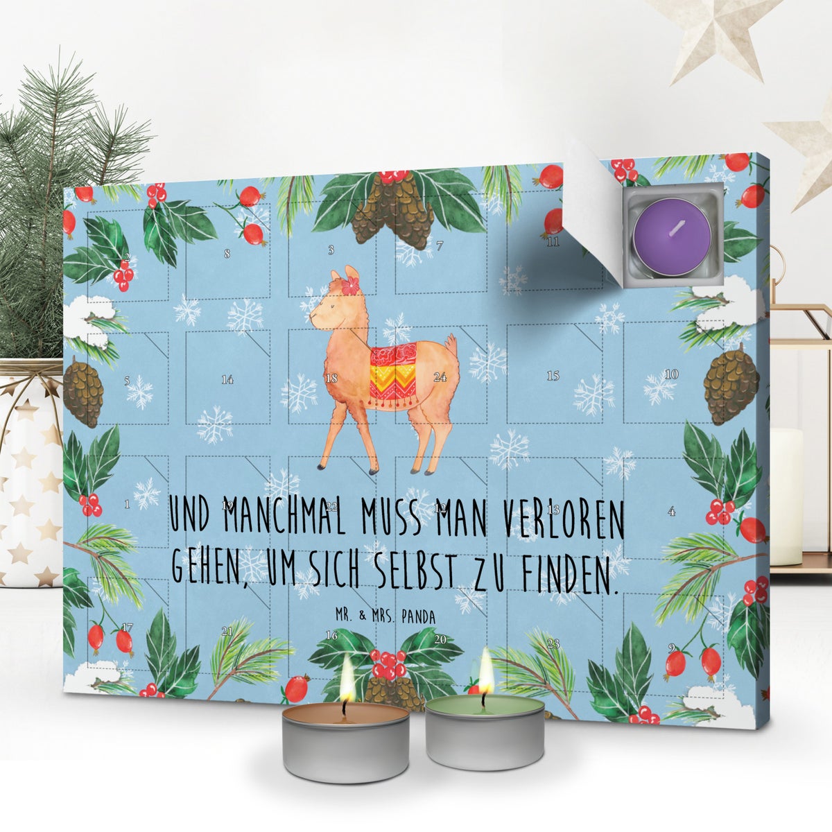 Mr. & Mrs. Panda Geurkaars Adventskalender Alpaca Pride - Pastelblauw