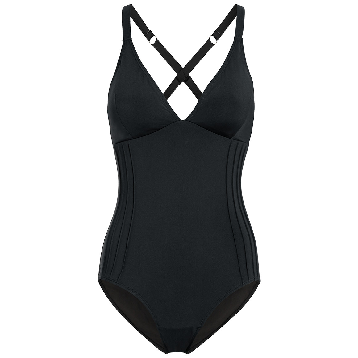 Gina Benotti Damen Shape-Badeanzug mit Biesen schwarz