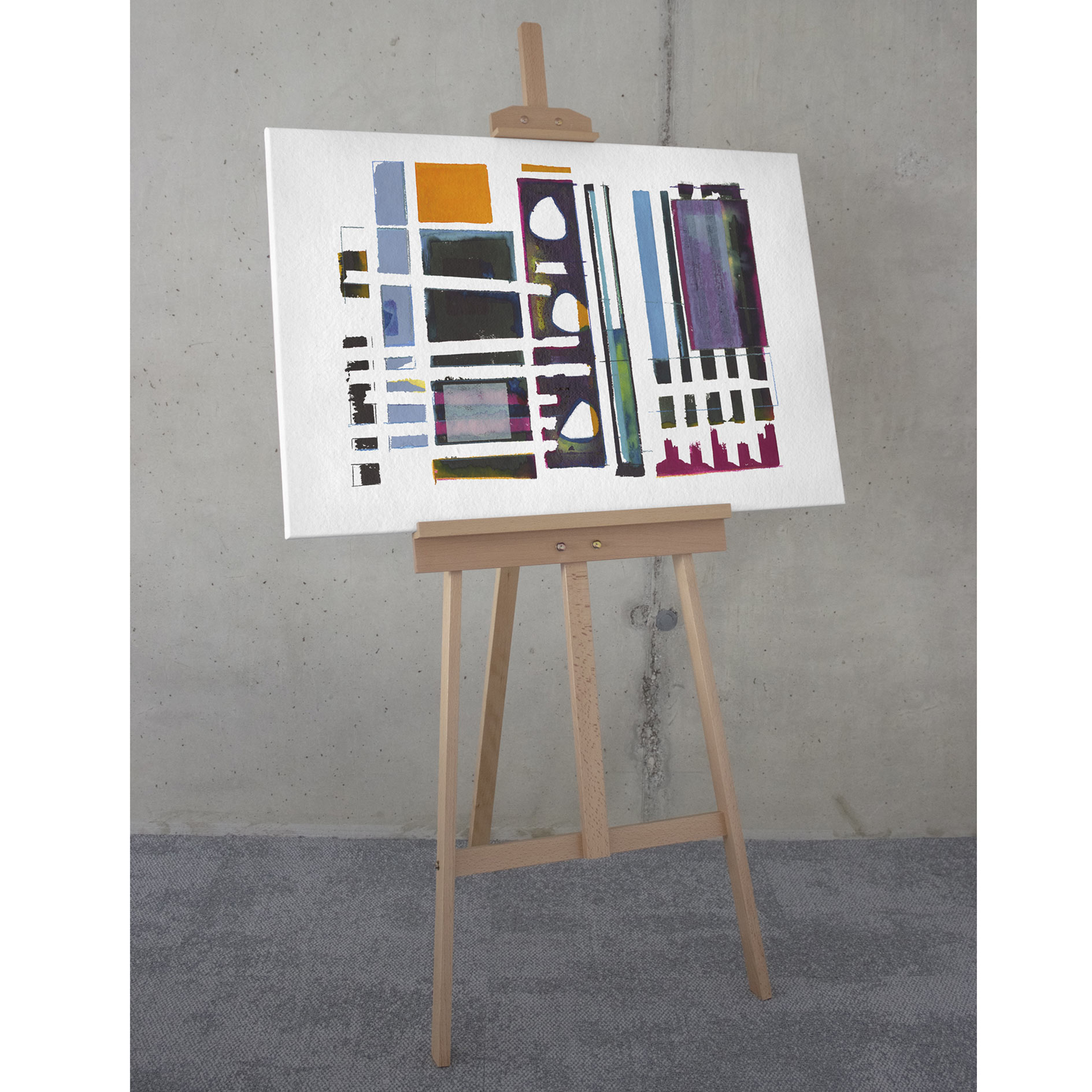 Keilrahmenbild DIFFICULT PUZZLE - bunt - 60x90 cm