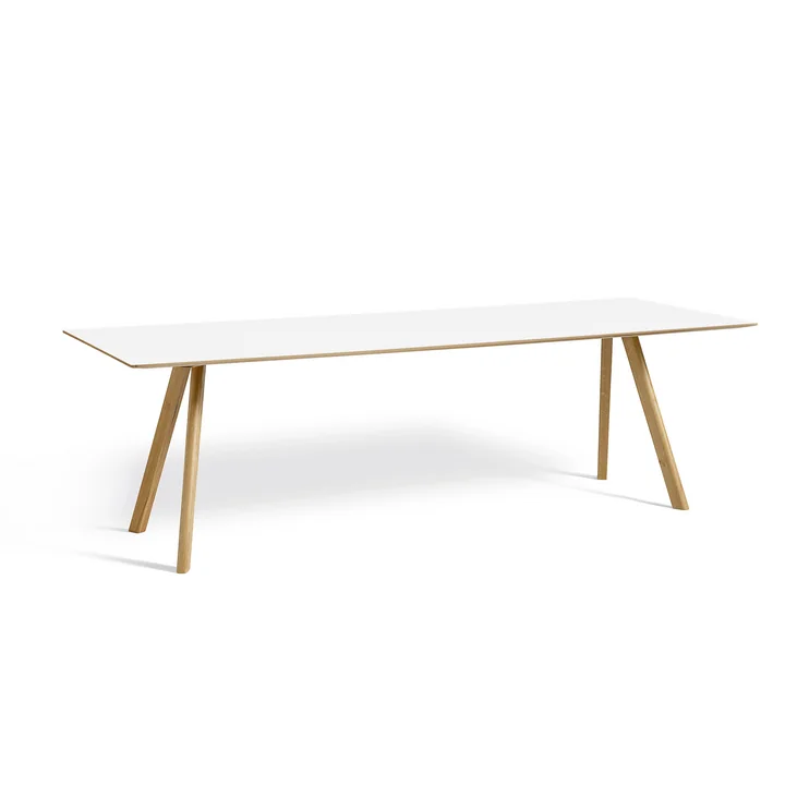 HAY - Copenhague CPH30 2.0 Esstisch 250 x 90 cm, Eiche lackiert / Laminat weiss