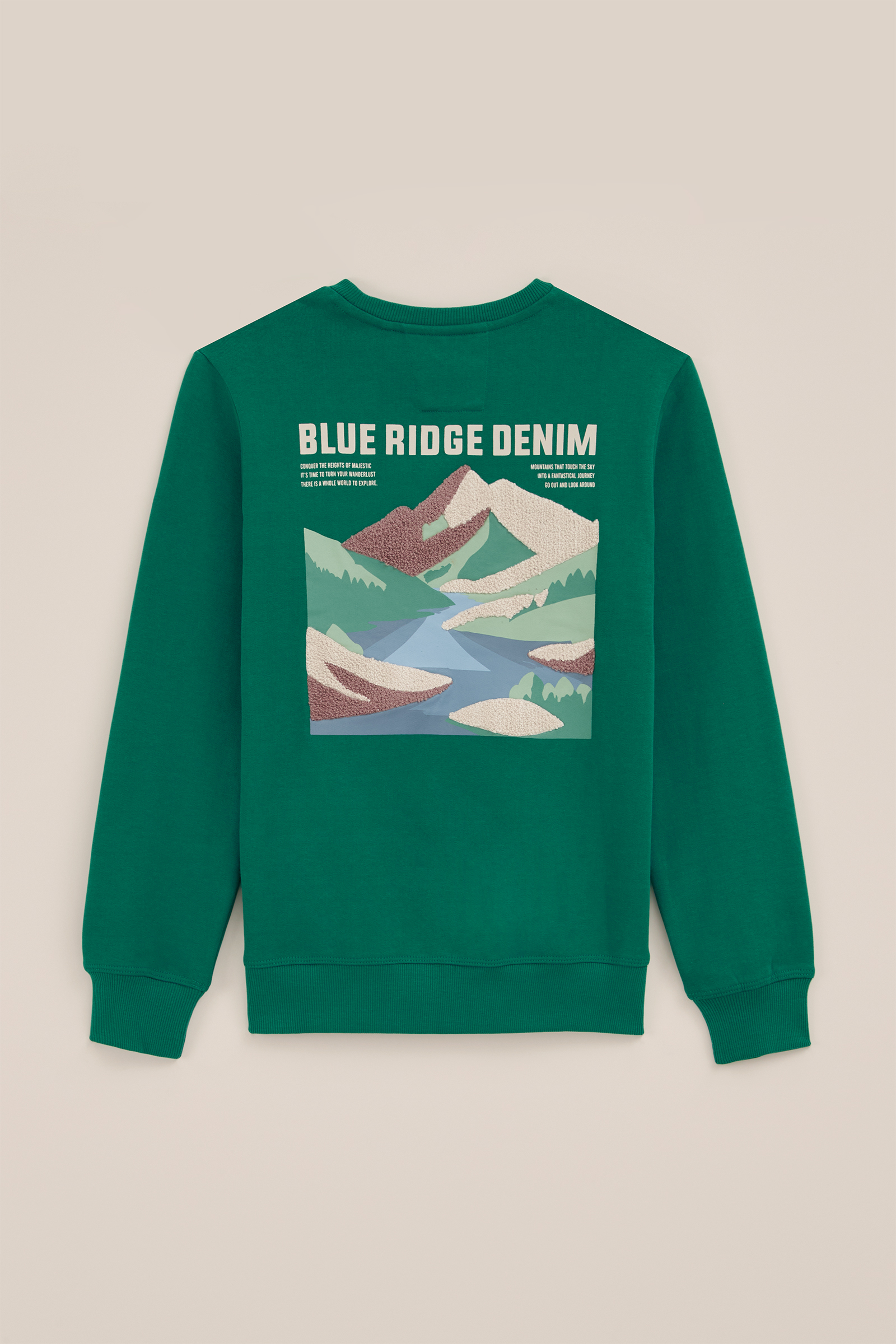 Jongens sweater met opdruk Blue Ridge Groen