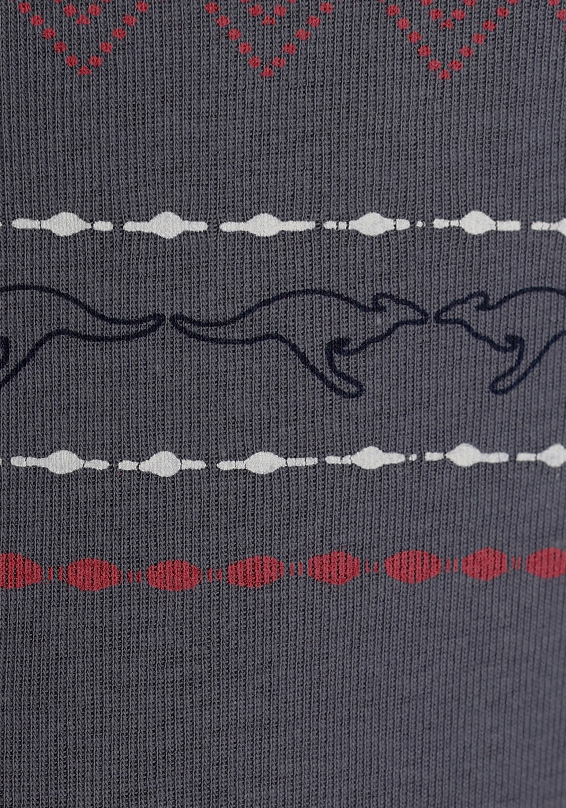 KangaROOS Langarmshirt , sehr figurbetonte Passform,  mit Zick-Zack-Muster,  aus 100% Baumwolle