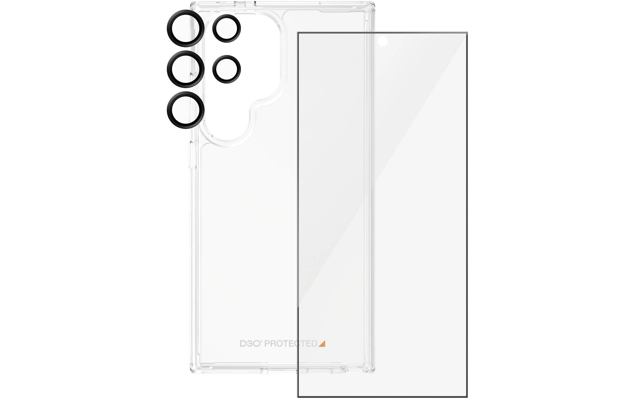 3-in-1 Bundle Galaxy S24 Ultra3-in-1 Set mit Bildschirmfolie, Schutzhülle und Kamera-Schutz für das Samsung Galaxy S24 Ultra