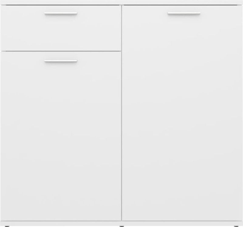 vidaXL - Dressoir - Wit - Bewerkt Hout - 2 Deuren 1 Lade