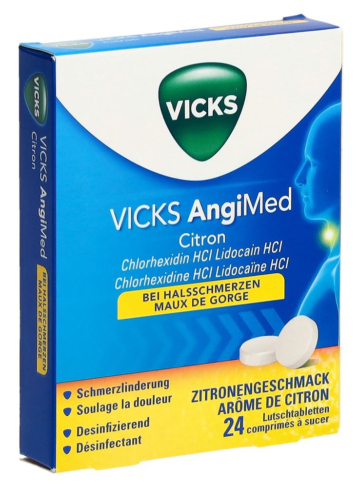 Vicks AngiMed<br>24 Stück, Blister, Lutschtablette, Zitrone