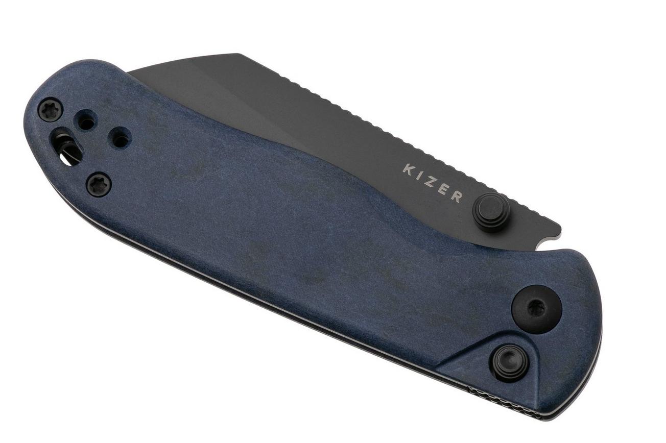 Kizer Vanguard Drop Bear 2, V3619-2CS1 Black DLC Nitro-V, Blue Canyon Richlite, zakmes, Azo design
