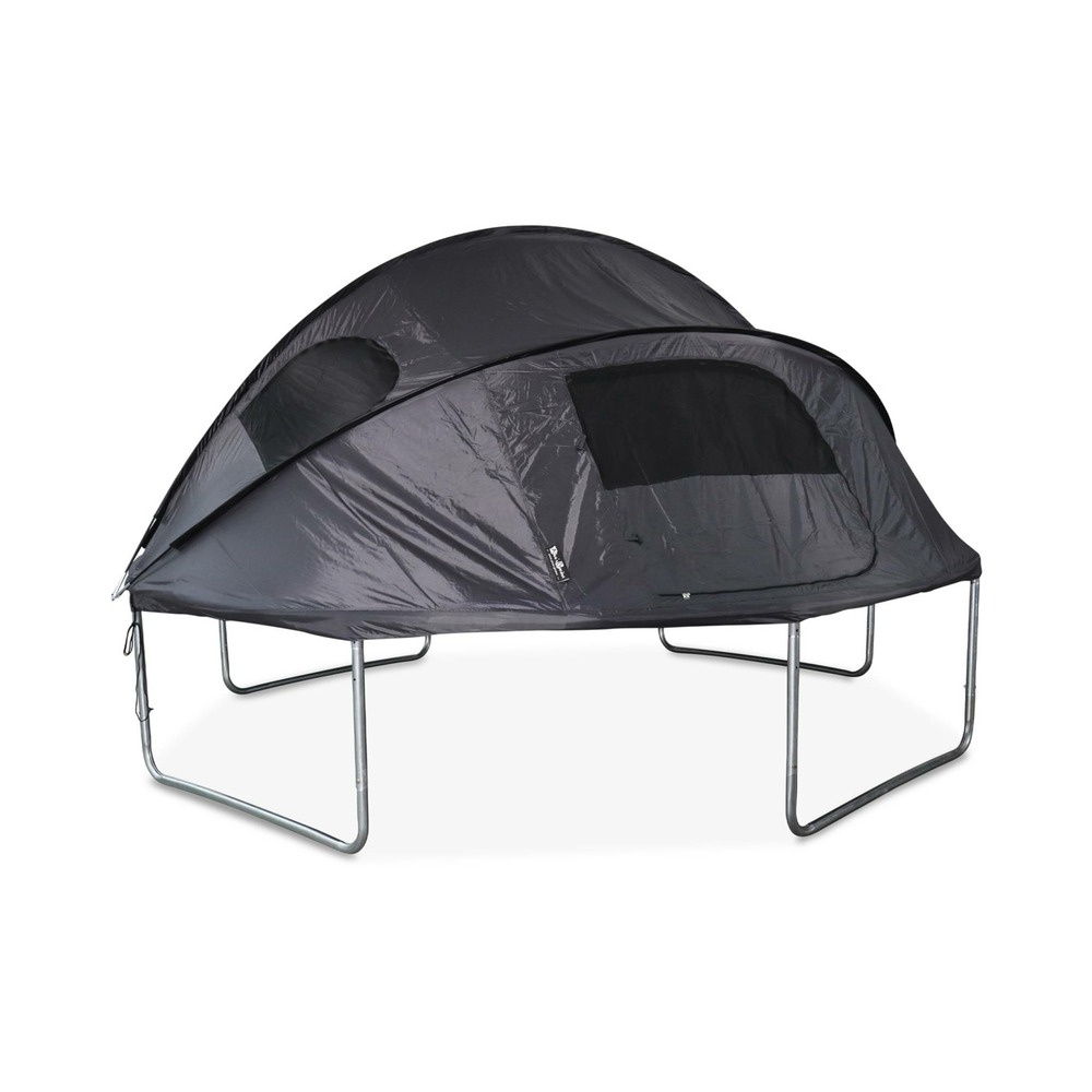 Trampoline 370 gris avec pack d'accessoires + tente de camping avec sac de transport