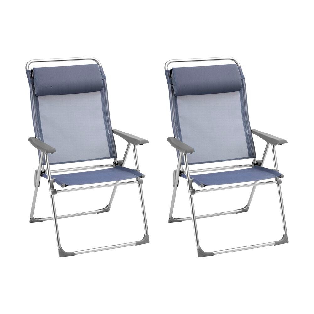 Set aus 2 Mehrpositions-Campingsesseln XL Alu Cham XL Batyline® Iso Ocean