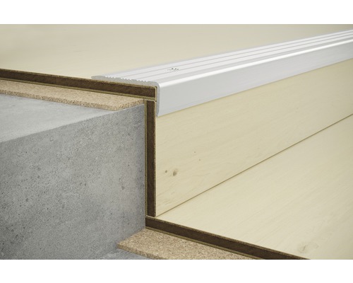 SKANDOR traprandprofiel, zilver geanodiseerd, geperforeerd, 9,5x24,5x2700 mm