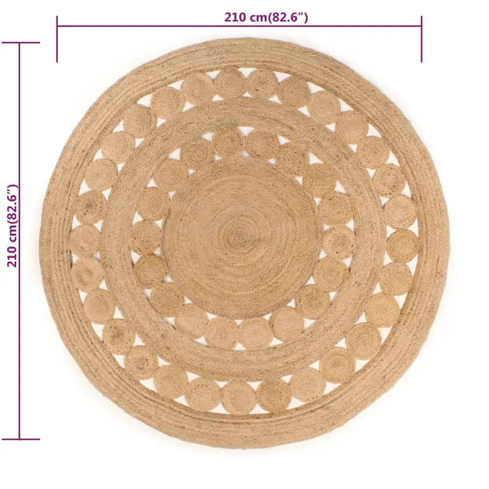 vidaXL - Vloerkleed - Beige - Jute - 210 cm