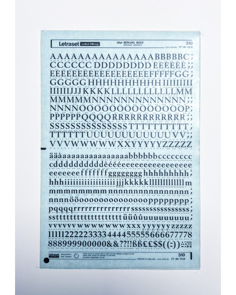 Letraset 310 - BERLING BOLD -36pt