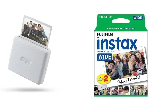 Fujifilm instax Link Wide - Printer - farve - LED - 86 x 108 mm op til 5 udskrifter/min (farve) - kapacitet: 10 fotos - Bluetooth 4.2 LE - askehvid