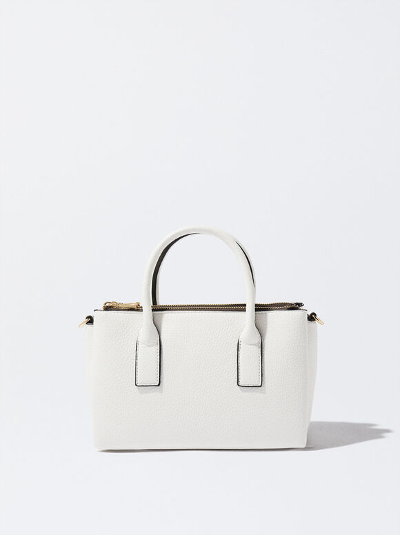Bolsa tote personalizável com efeito de couro - Branca