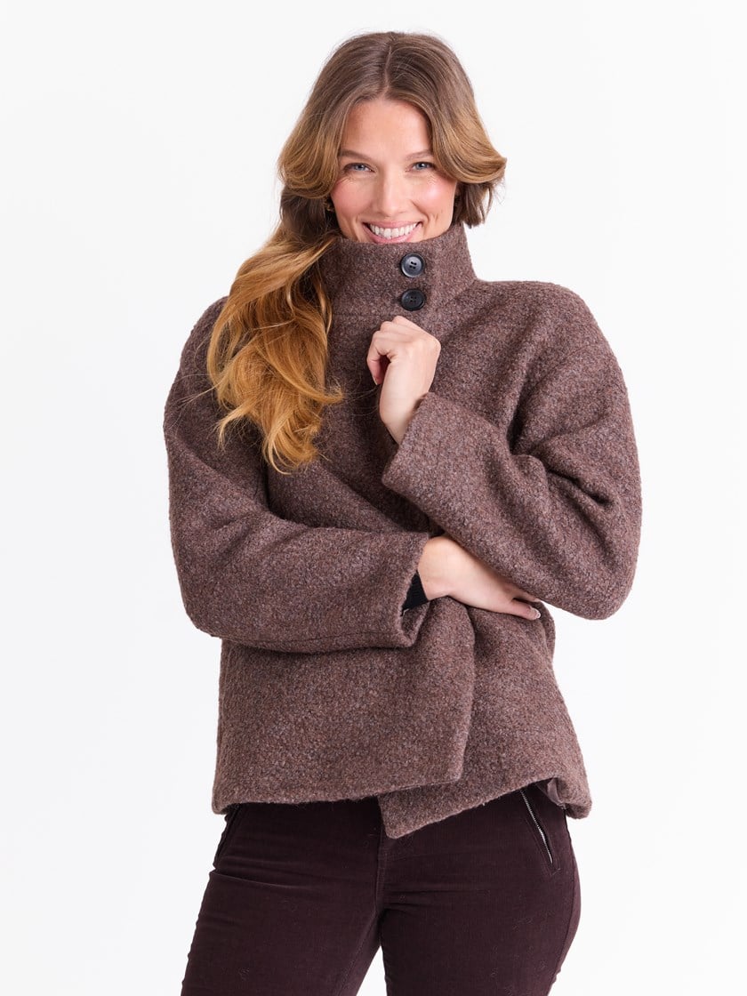 Marita boucle jakke Chocolate Brown