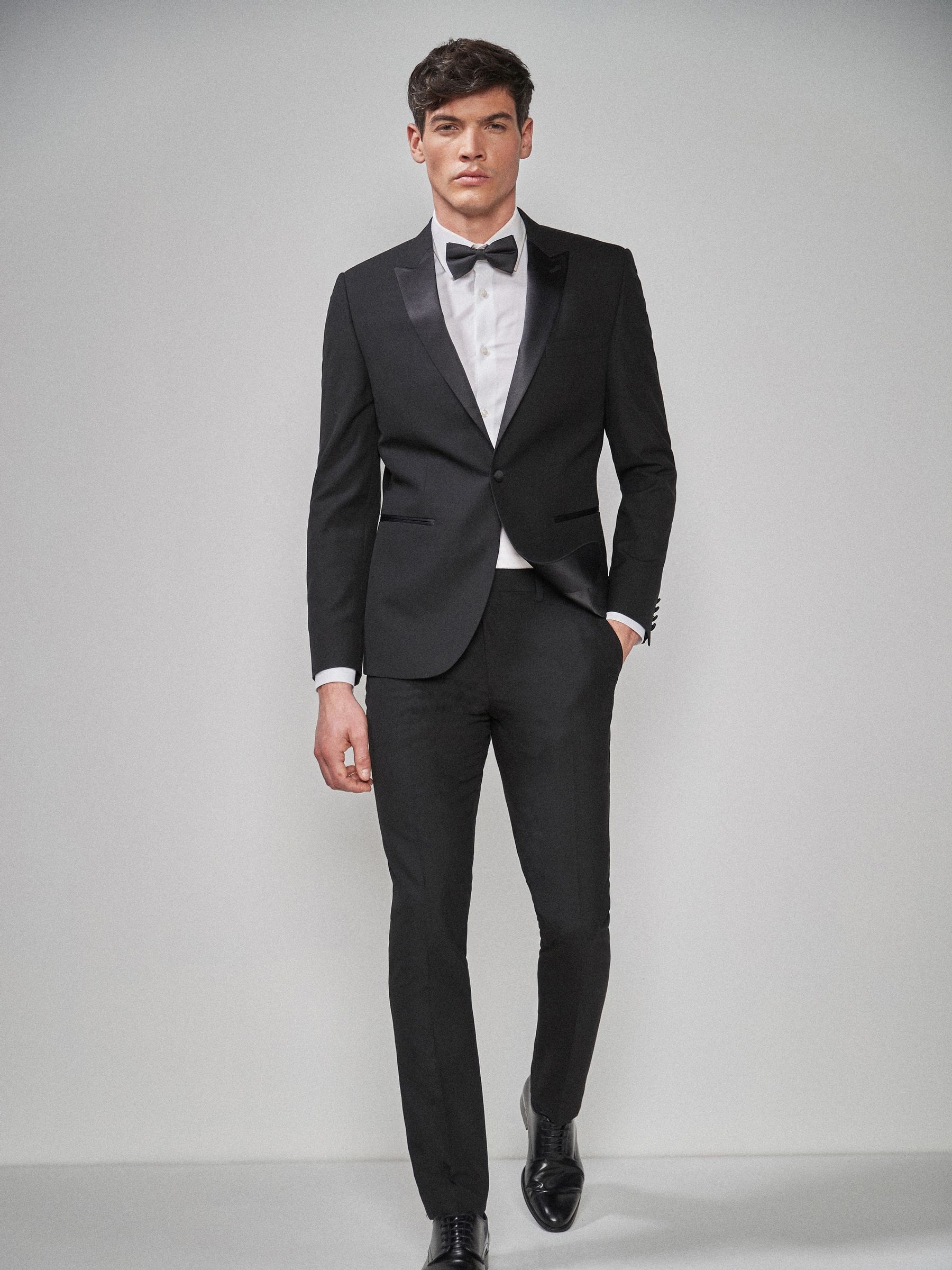 Zwart - Slim Fit - Smoking: colbert