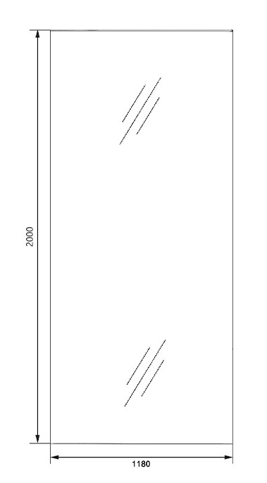 Saniclear Redro glaswand 120x200cm 8mm anti-kalk