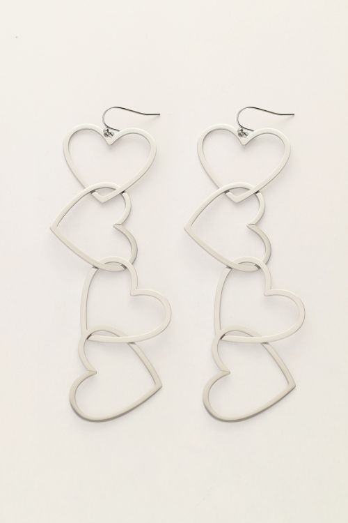 Statement oorhangers met open hartjes