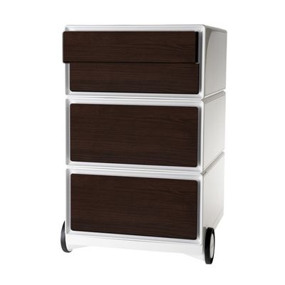Caisson de bureau mobile EASYBOX - 2 tiroirs et 2 plumiers - Wengé
