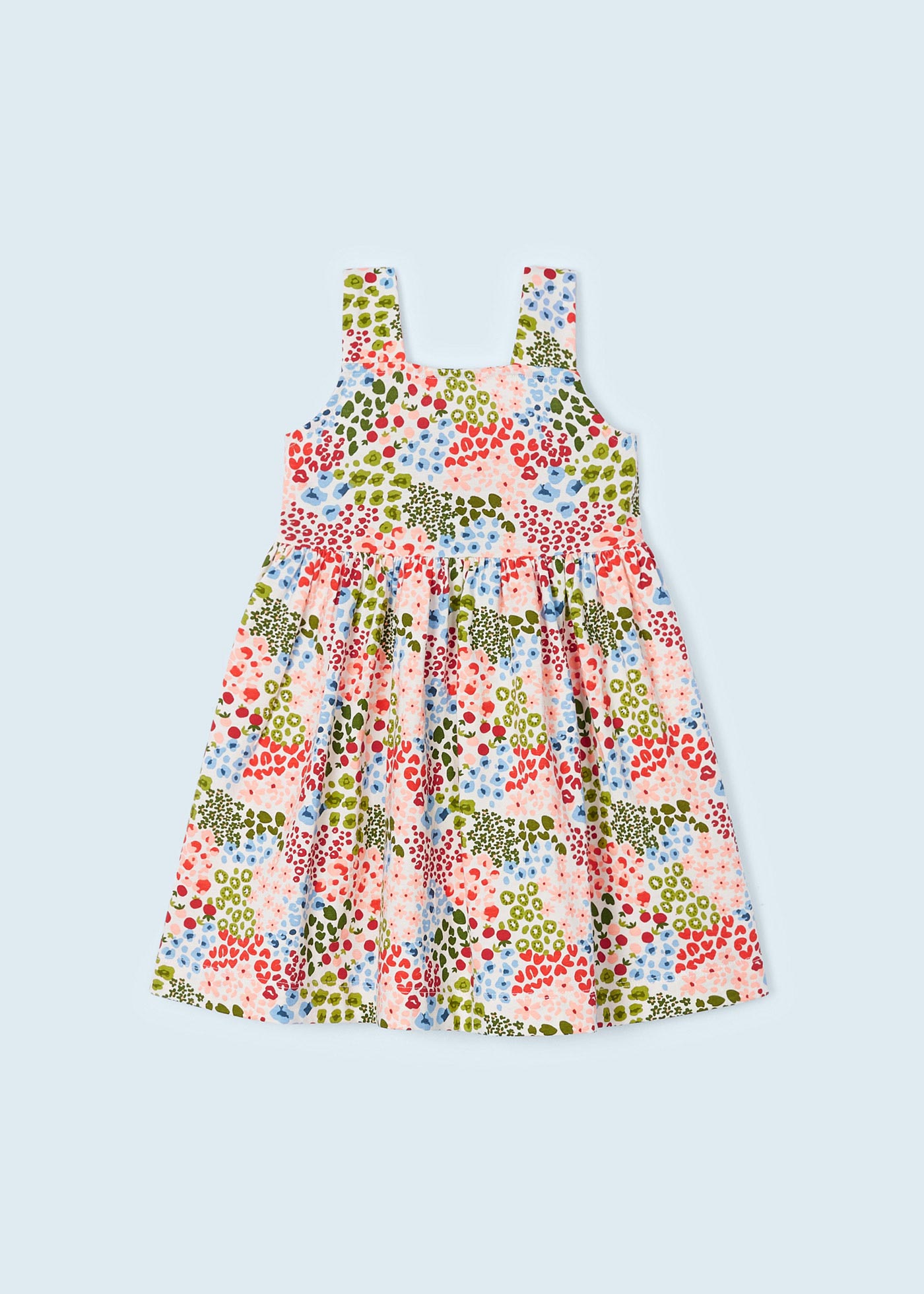 Vestido estampado em algodão sustentável para meninas