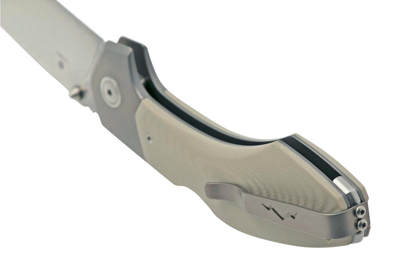 MKM Hero Stonewashed, Tan G10, Titanium Bolsters, zakmes