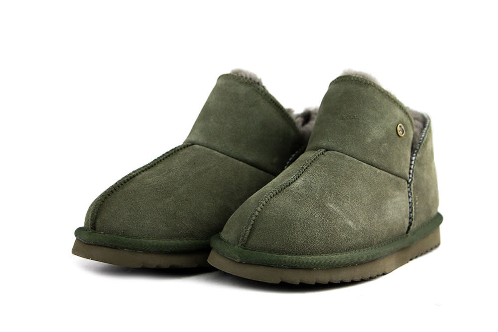 Warmbat Pantoffels Groen Willow Suede