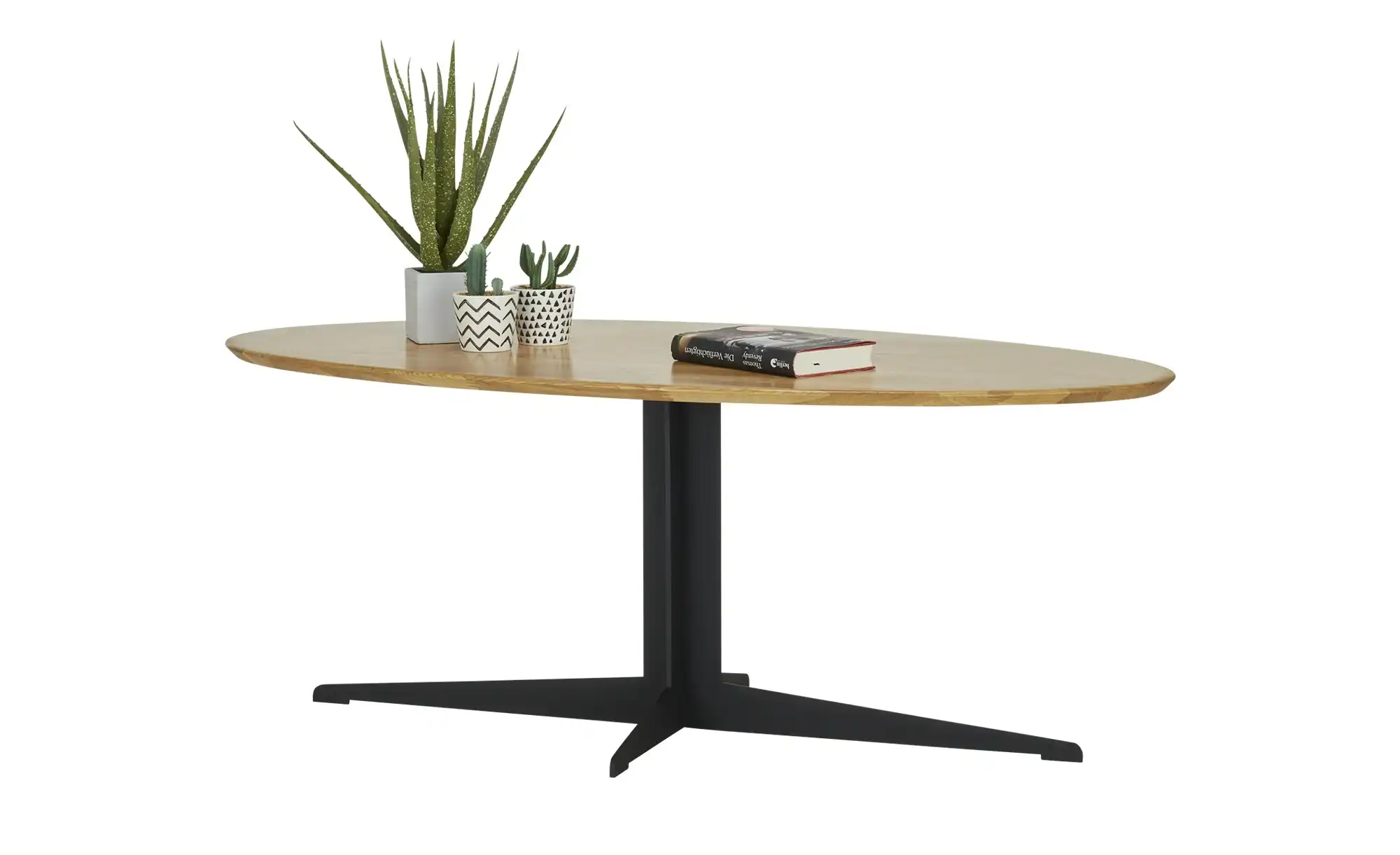 Ovaler Couchtisch Eichetischplatte Vulcano
