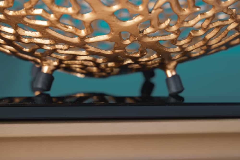 Filigrane Design Schale ABSTRACT LEAF 45cm gold Handarbeit