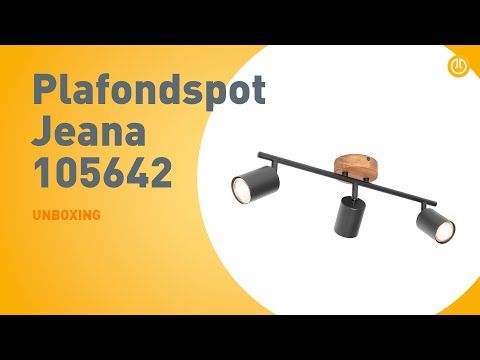 Industriële spot zwart met hout kantelbaar 3-lichts - Jeana