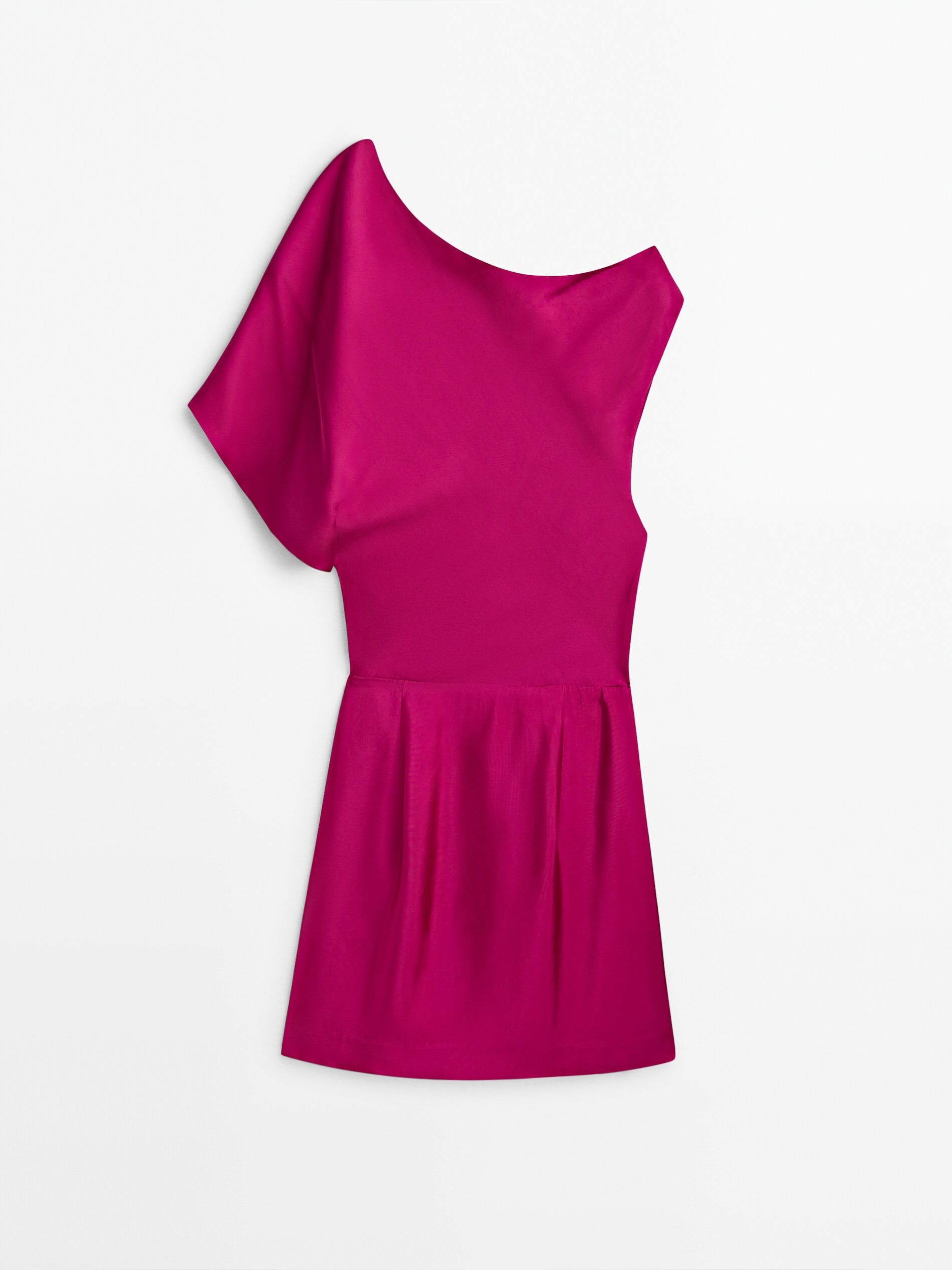 Vestido curto assimétrico - Studio - FUCSIA