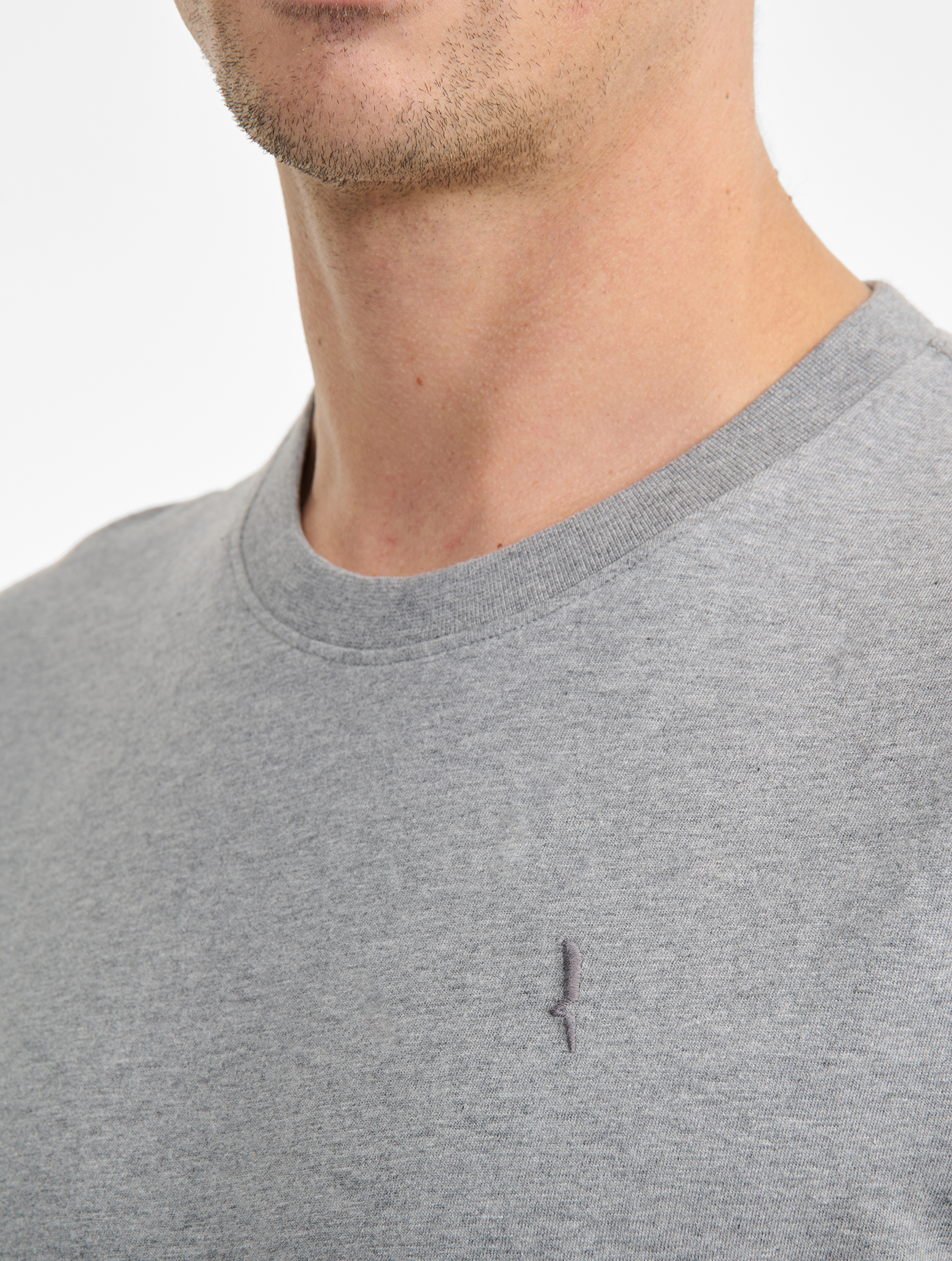 T-shirt col rond LIGHT HEATHER GREY