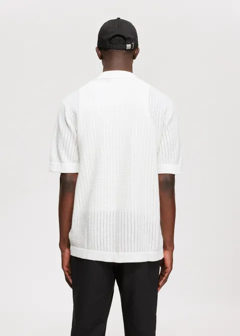 Gebreid vest met kraag off-white (WIT.O)