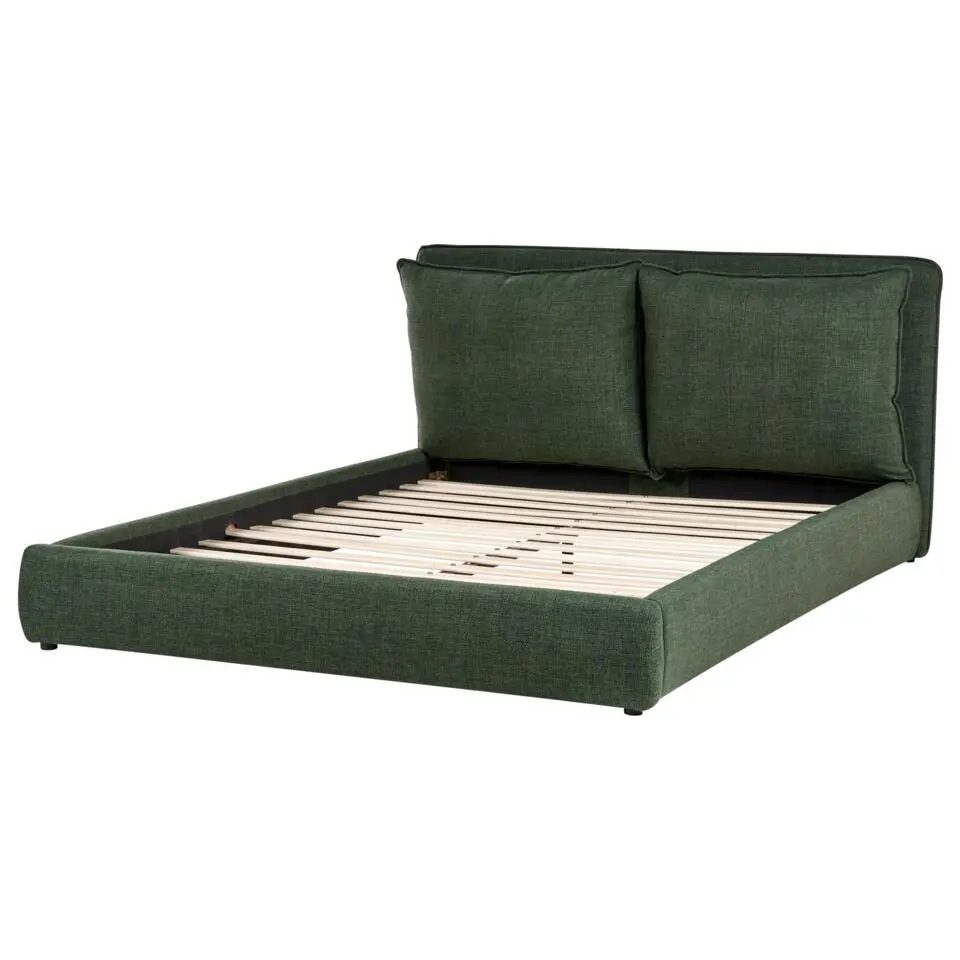 BAJONNA - Tweepersoonsbed - Donkergroen - 160 x 200 cm - Polyester