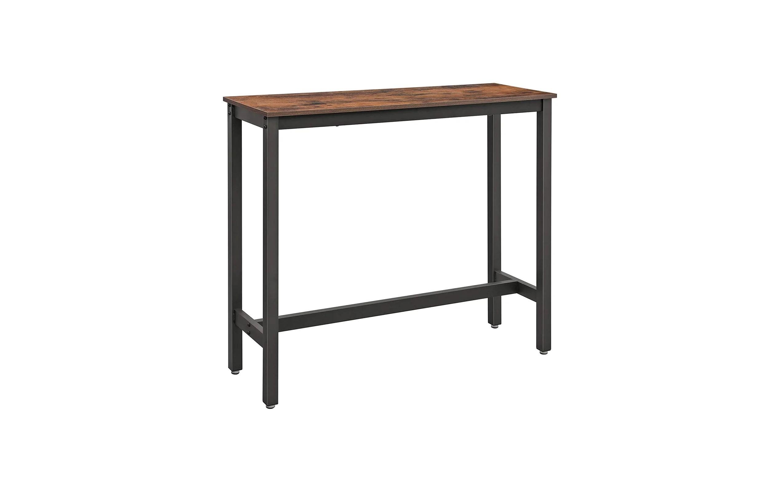 Bartisch mit Metallgestell 120 x 100 cm, Braun/SchwarzHochtisch