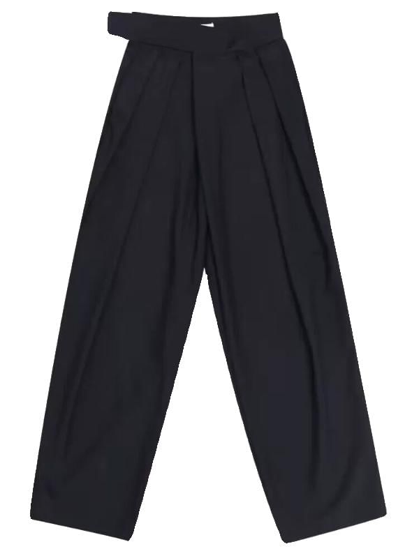 JUN.LEE - Hoge taille effen losse broek