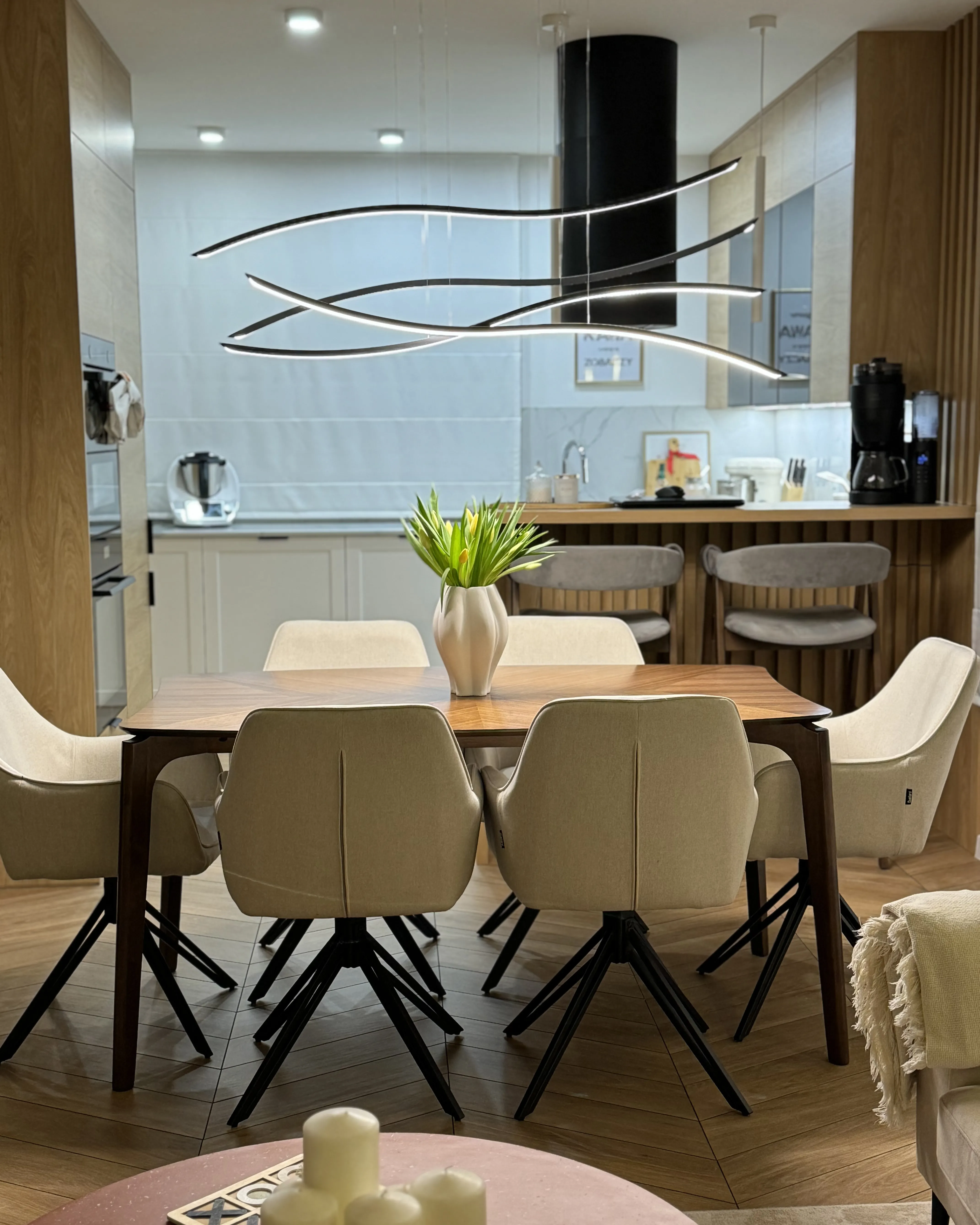 Set van 2 eetkamerstoelen draaibaar JODAR Lichtbeige