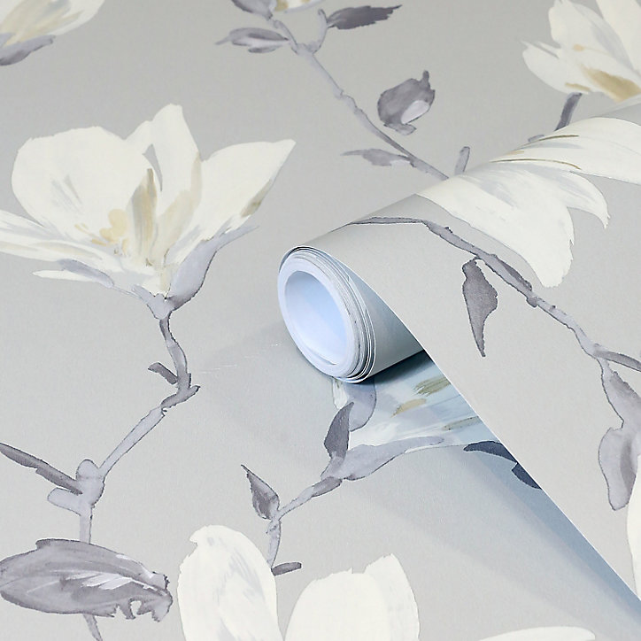 Papier peint intissé GoodHome Leuzea gris clair