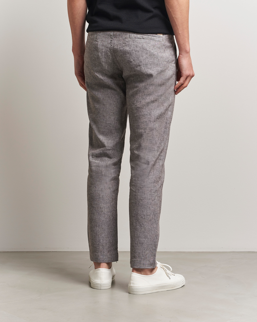 BOSS ORANGE Sanderson Linen Pants Open Brown
