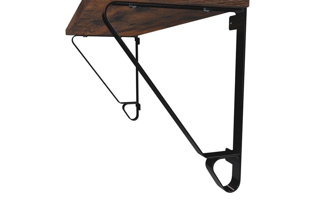 Wandregal 2er Set 60 x 32 cm, Braun/SchwarzWandablagen im industriellen Design