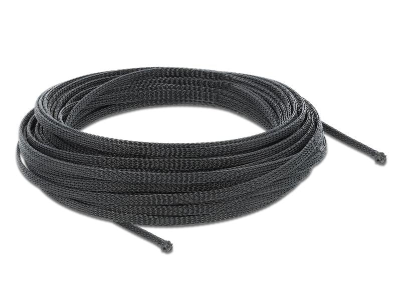 Delock Kabelschlauch 10 m x 3 mm Schwarz Delock Geflechtschlauch dehnbar 10 m x 3 mm schwarz
