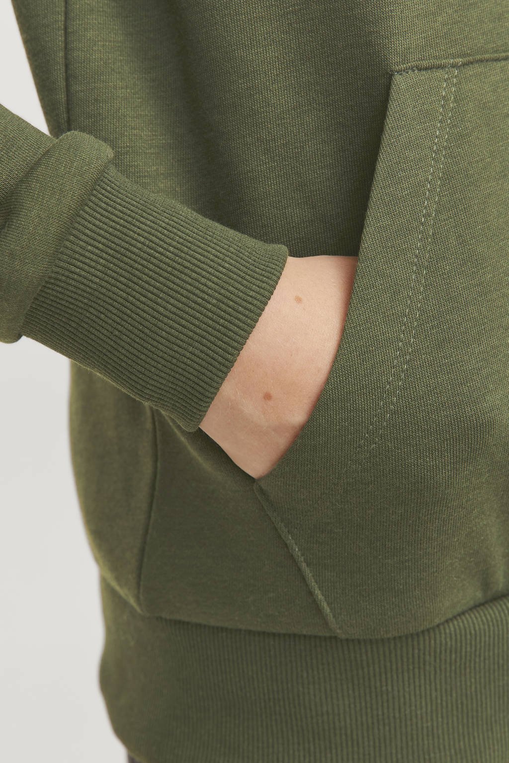 JACK & JONES hoodie JJNOLAN met logo armygroen