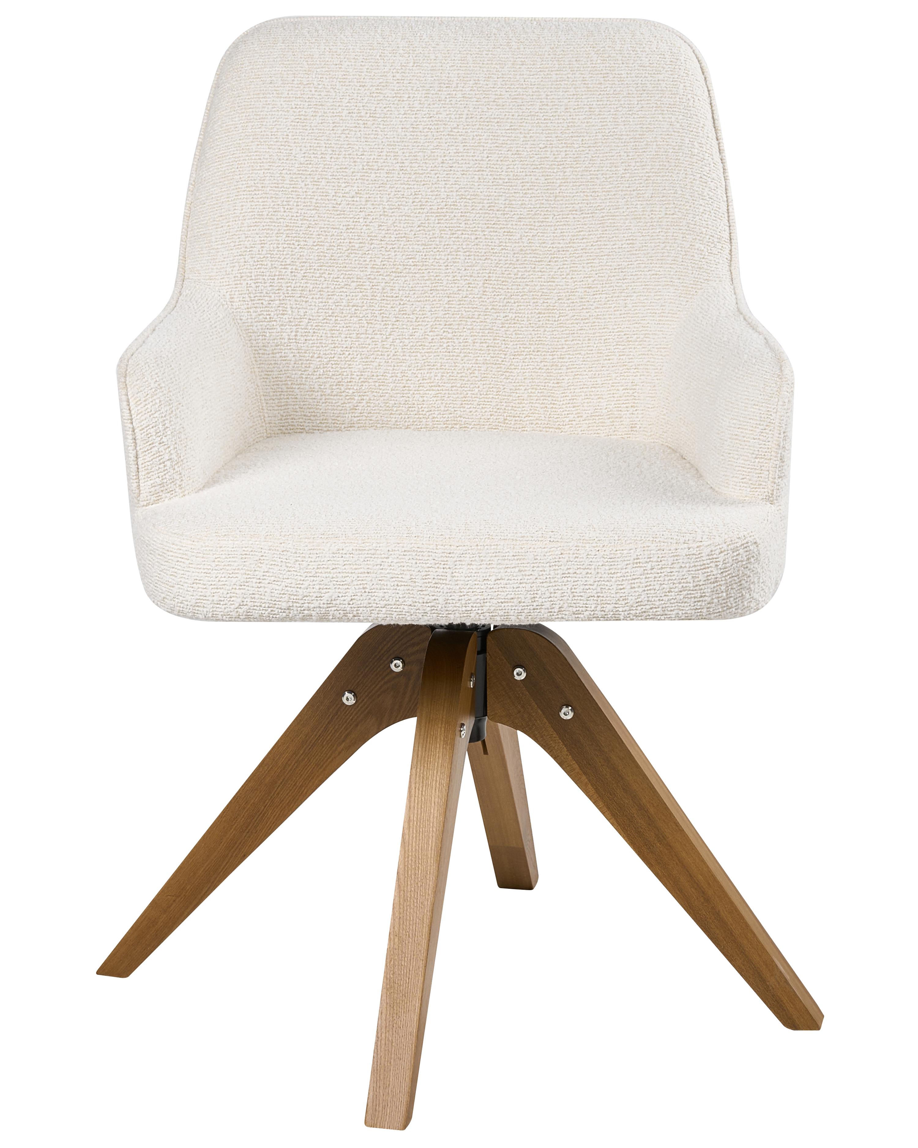 Set van 2 eetkamerstoelen draaibaar SYLVANIA Bouclé Gebroken wit