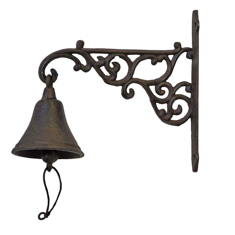 Cloche carillon fonte arabesques 21x24x10cm