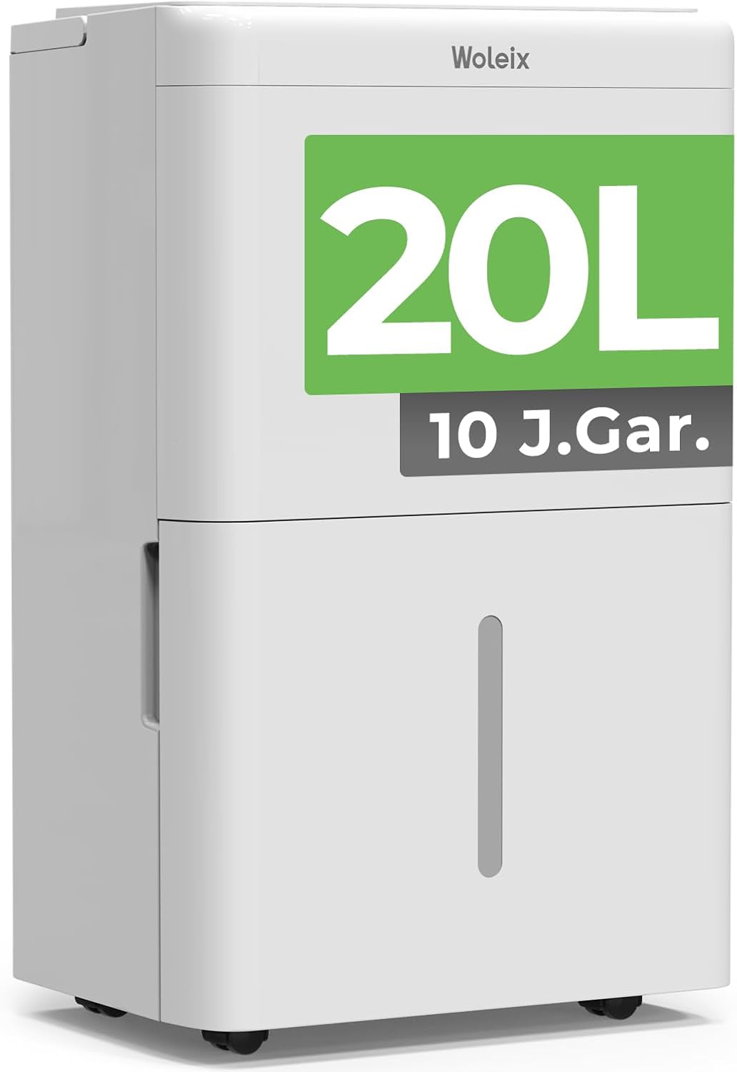 Luftentfeuchter elektrisch 20L, Entfeuchter elektrisch für Keller, Raumentfeuchter elektrisch 39dB für Räume bis zu 150m³/50m², mit Timer, Filter und 1M Ablaufschlauch, 10 J. Gar.