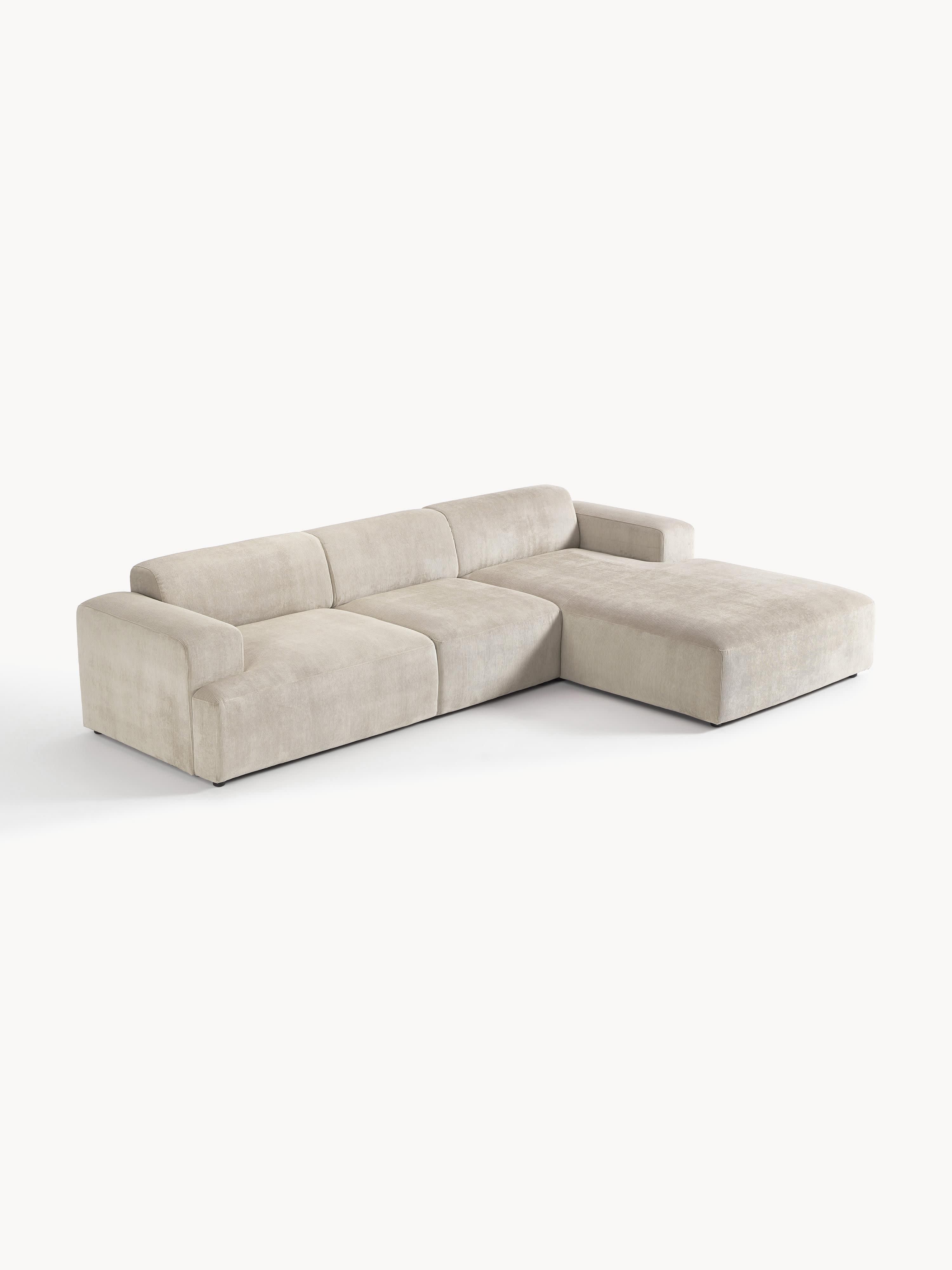 Corduroy hoekbank Melva (4-zits)