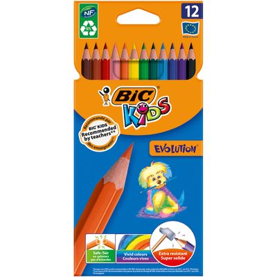 BIC Kids ecolutions Evolution - 12 Crayons de couleur
