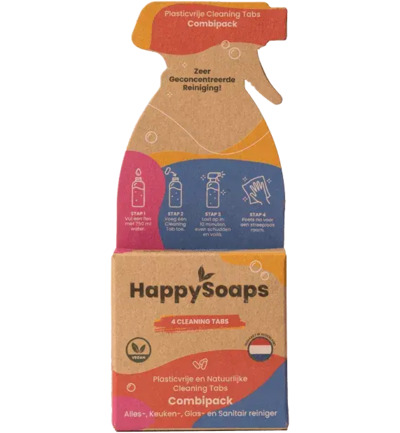 Happysoaps Cleaning tabs combipack alles-, keuken- en sanitai (3 stuks)